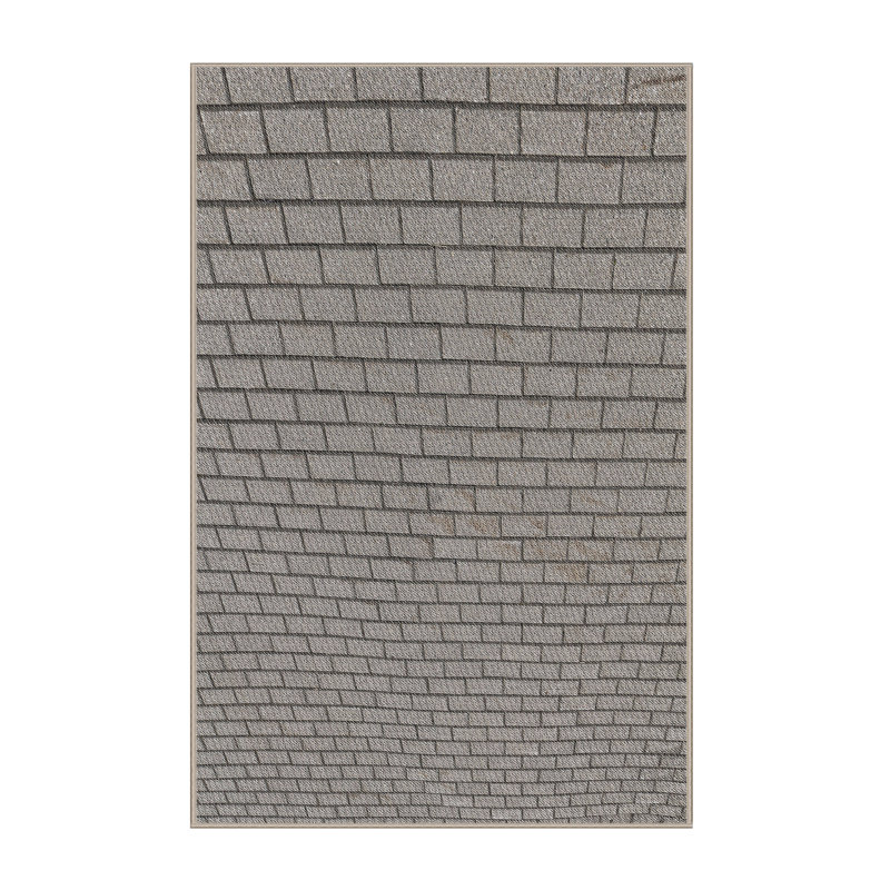 Tapis gris tissé à la machine, Rectangle 5 pi x 8 pi