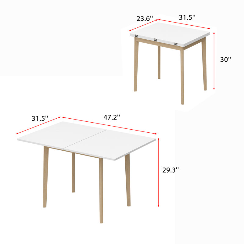 47.2" W X 31.5" D Fold Dining Table