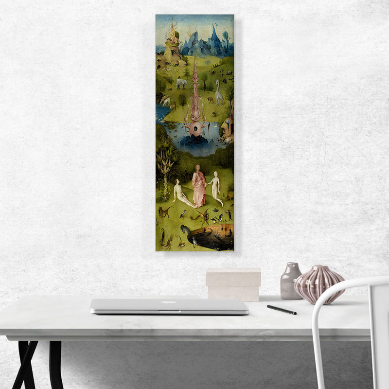 " The Garden Of Earthly Delights Heaven Panel 1515 " by Hieronymus Bosch Painting Print, 36" H x 12" W x 0.75" D