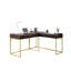 Bureau d'ordinateur transitionnel à deux tons, conception de dessus de port USB et tiroir dissimulé-363183908