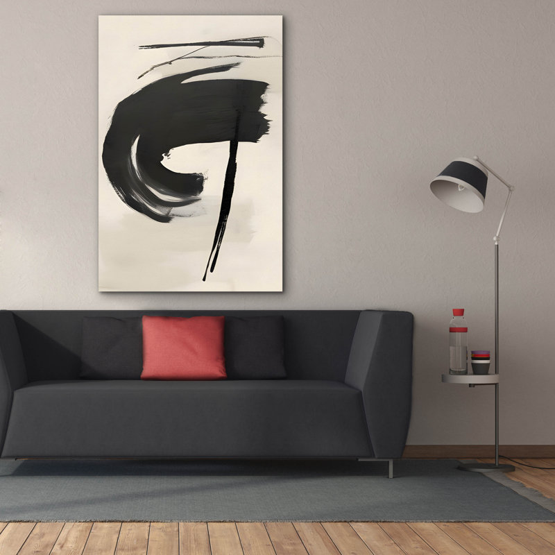 " Black & Neutral Abstract 7 " Print, 60" H x 40" W x 1.5" D