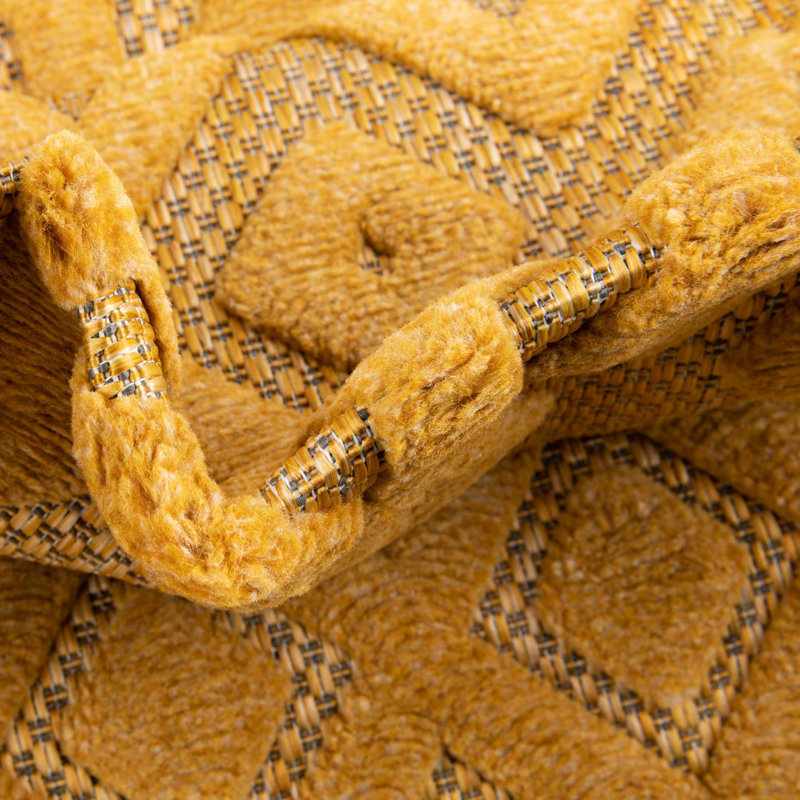 Tapis intérieur / extérieur jaune Gritton, Rectangle 2 pi x 3 pi