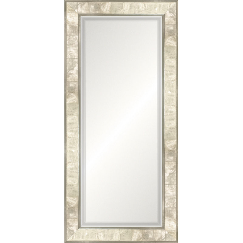 Miroir de salle de bain Capiz, Rectangle 34 po x 15,5 po, Capiz Capiz avec argent, Biseauté