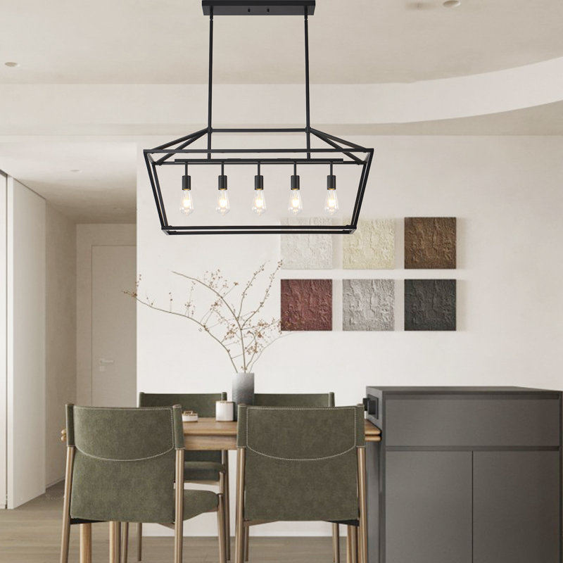 Luminaire suspendu linéaire 5 lumières Allyn