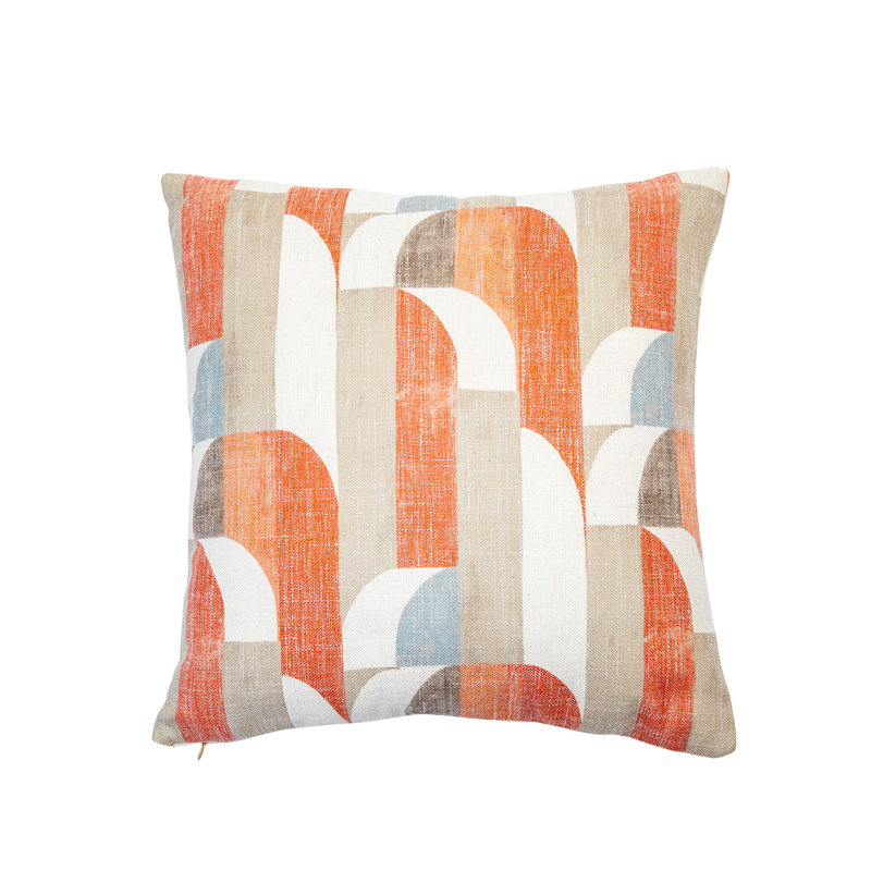 Geometric Reversible Throw Pillow, Pink, 24" x 24"