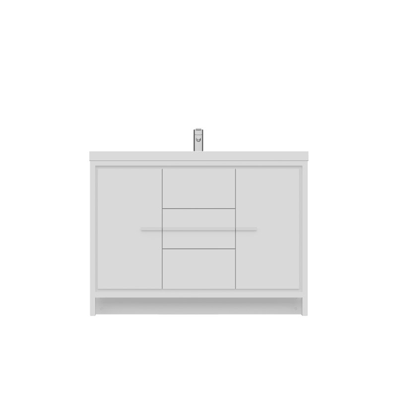 Meuble-lavabo simple 48 po Feike, Blanc