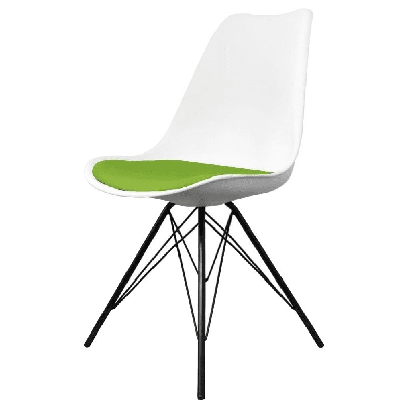 Aneta Plastic Side Chair, Green/White