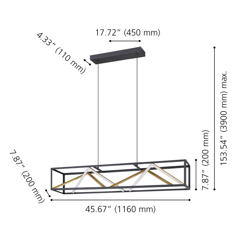 Luminaire suspendu à DEL 3 carats Adkins