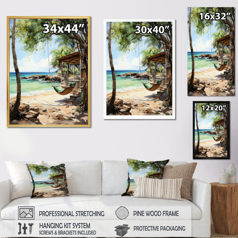 Photo de plage - Vibes tropicales II - Nautique et plage, reproductions d'art mural, L 12 po x H 20 po, Cadre photo blanc