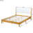 Queen Size Bed, Rubber Wood And Plywood, Fleece Upholstered Headboard, Beech White, Stable Bed Side Rails Design