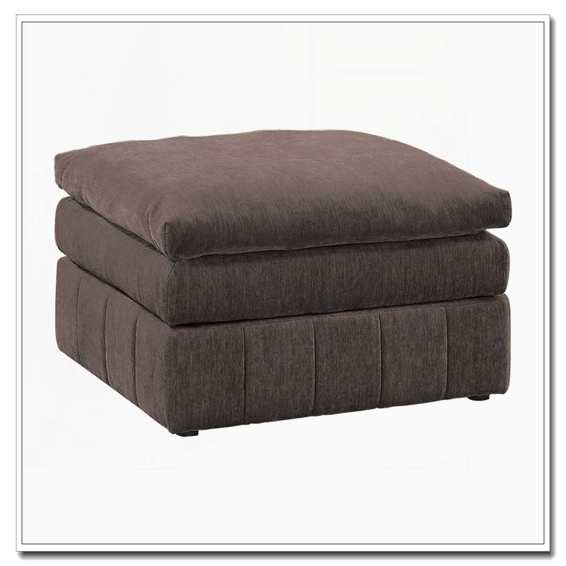 Repose-pieds modulaire contemporain avec coussin triple, Brun