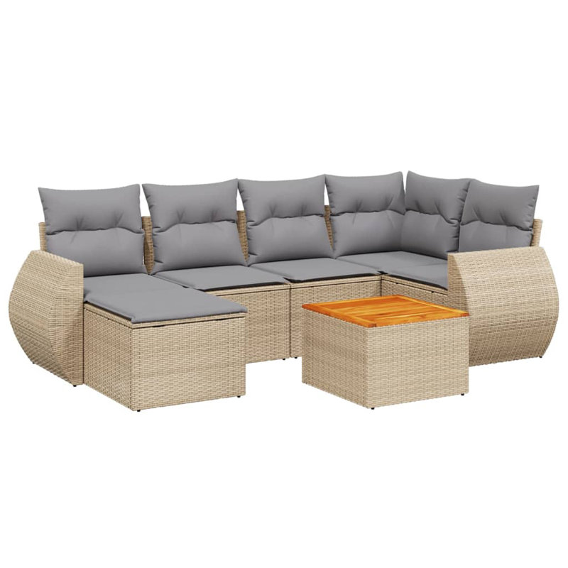  Ensemble de canapé de jardin beige et gris clair