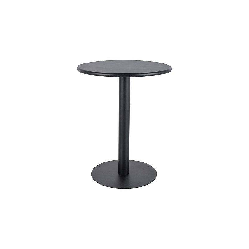 Errill Round Metal Base Dining Table, Black, 73cmH x 60cmL x 60cmW