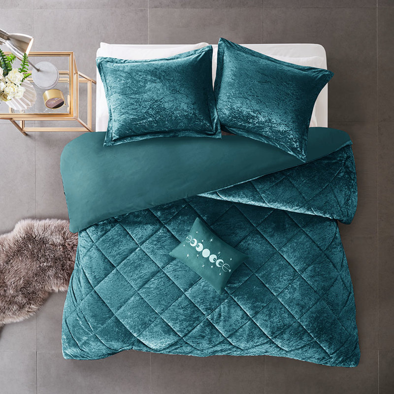 Couette en velours moderne, coussin décoratif, literie lavable avec housse, machine, Teal