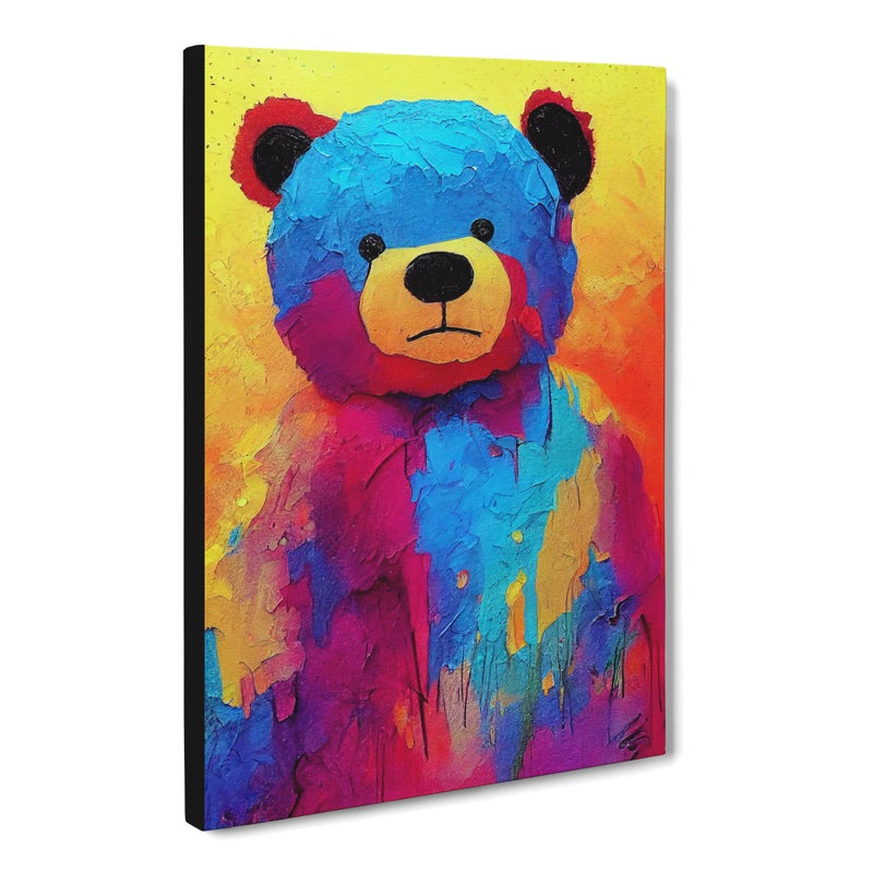 Teddy Bear Crayon - Wrapped Canvas, 50cm H x 35cm W x 3cm D