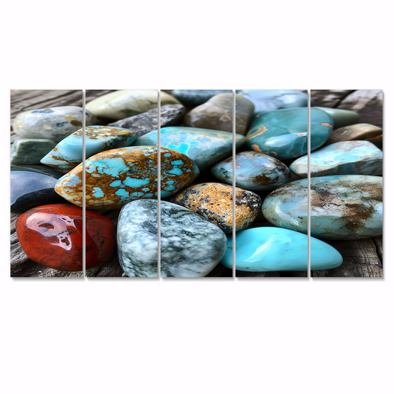 Ensemble de 5 roches turquoise et spirituelles, H 28 po x l 60 po