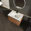 Ensemble de meuble-lavabo brun 30 po avec lavabo de comptoir en résine et 2 portes | Idée de cadeau