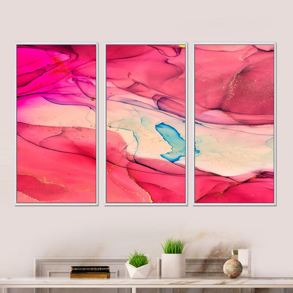Wrought Studio Pink And Beige Marble Landscape Framed On Canvas 3 ...