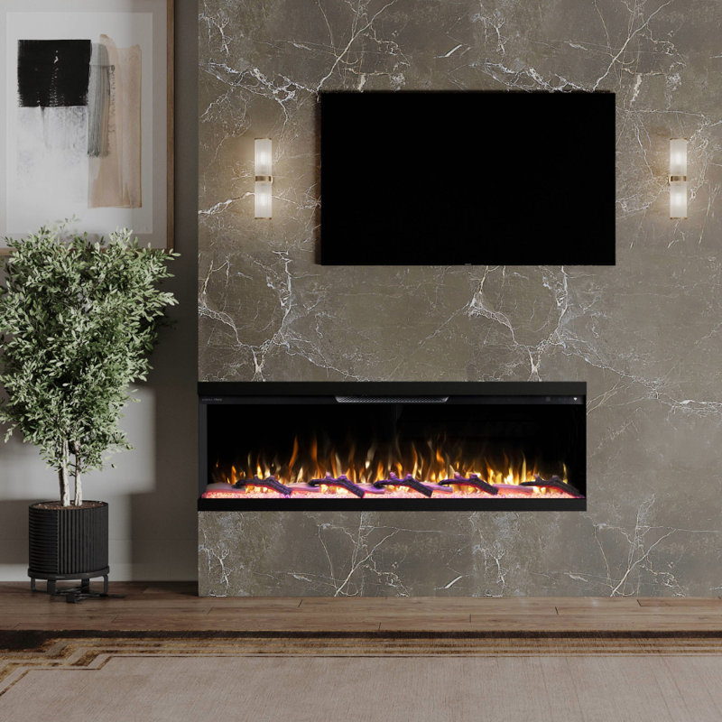 Modern Ember Aerus Skyline Linear Multi Sided Smart Electric Fireplace - Alexa & Google Asst, 20.3” H x 60” W x 7.7” D 