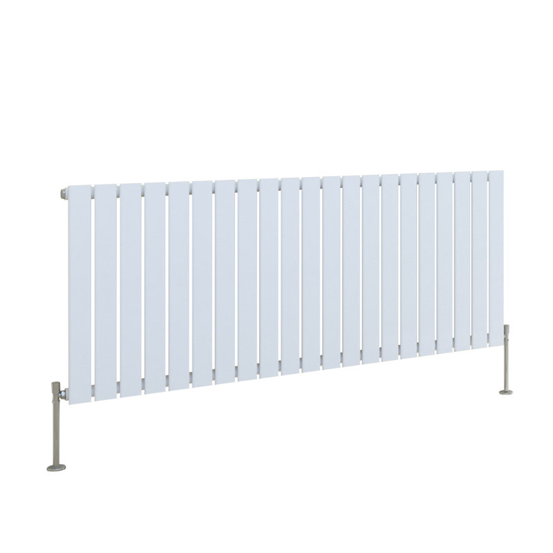 Adah Horizontal Single Flat Panel Radiator, White, 600mm H x 1428mm W x 52mm D, 1