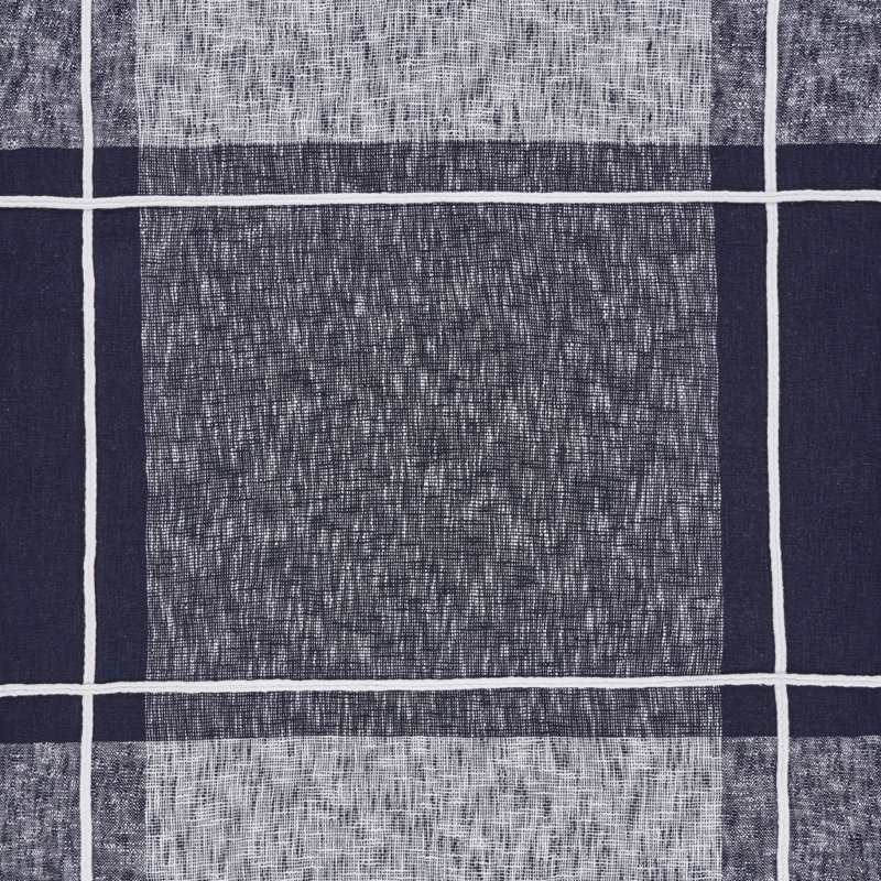 Blue And White Woven Cotton Checkered Throw Blanket