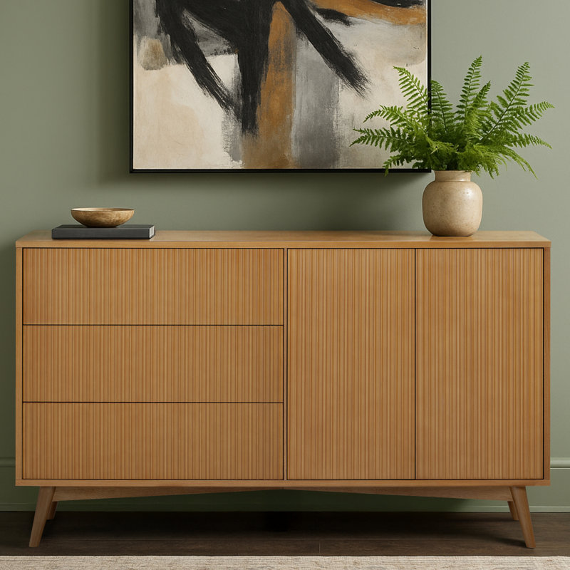 140cm Solid Wood Sideboard, Natural