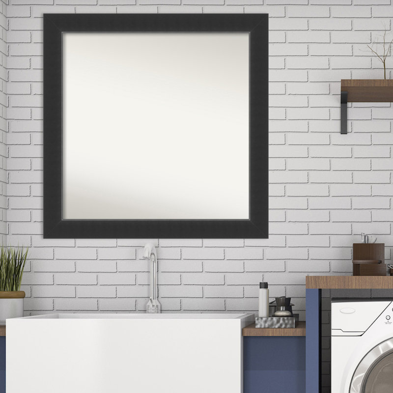 Miroir de salle de bain Corvino, Noir, 31 po x 31 po