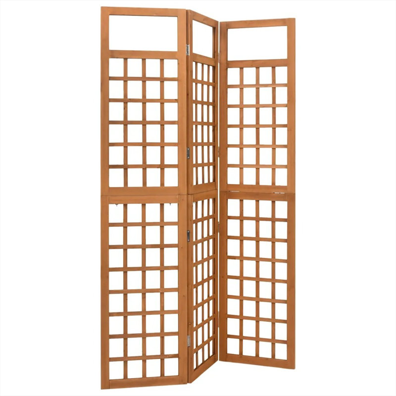 Merritt Solid Wood Folding Room Divider, 3, Brown