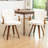 Mid Century Modern Leather Upholstered Swivel Dining Chairs With Arms-1542820299
