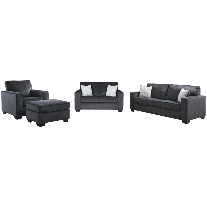 New Britain 4 - Piece Living Room Set, Dark Gray
