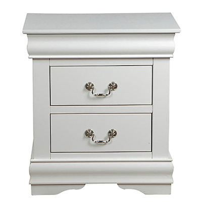 2-Drawer Nightstand, Traditional Bedroom Bedside Table