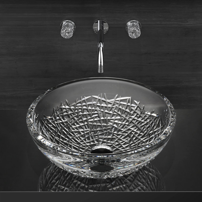 Maestro Bath Diamante 17.1'' Transparent Crystal Circular Bathroom Sink