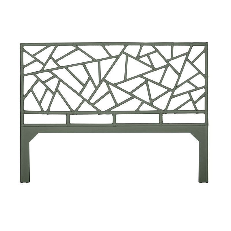 Tiffany Wicker/Rattan Open-Frame Headboard, King, Evergreen
