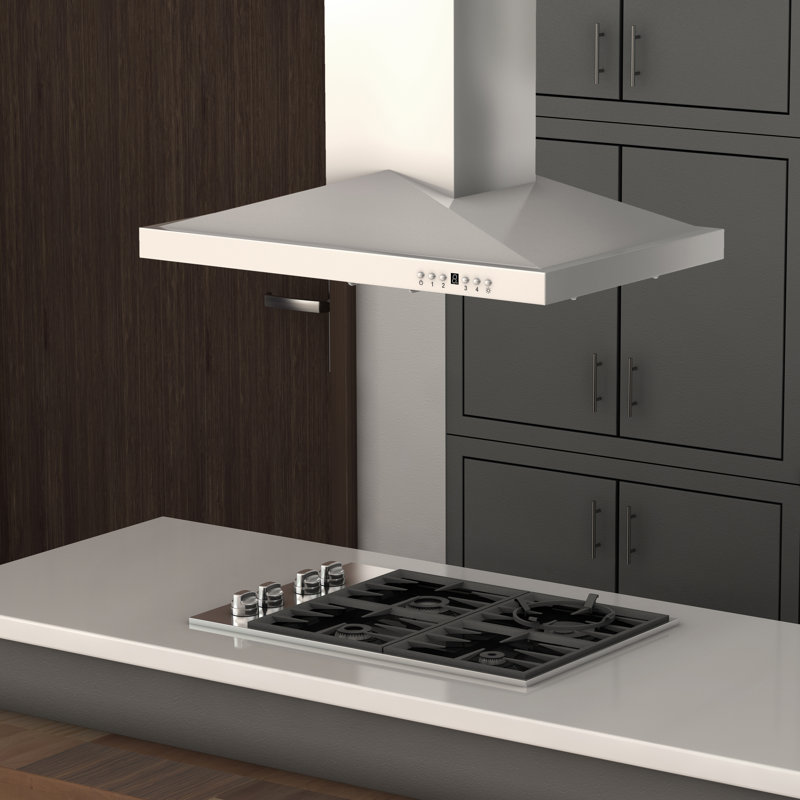 30" 400 CFM Convertible Island Range Hood in Brushed 430 Stainless Steel