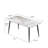 62.99" Modern Artificial Stone White Pandora Straight Edge Black Metal Leg Dining Table-Can Accommodate 6 People(Dining Table Only)-1846199837-1846199833