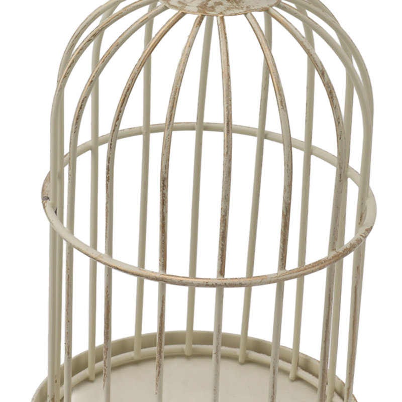 Bougeoir en fer forgé vintage avec base stable amovible, décoration cage à oiseaux pour chambre ou restaurant.