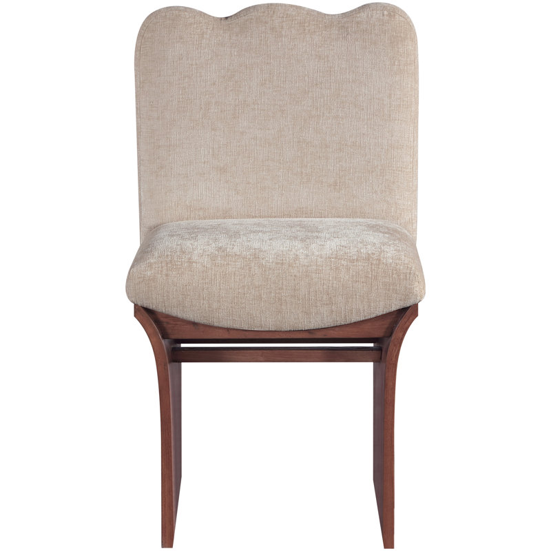 Shaw Cassady Chenille Fabric Upholstered Dining Chair, Brown, Beige Chenille Fabric