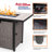 Staghorn 42" Rattan Fire Pit Table, 50,000 BTU outdoor fireplace with Blue Glass Beads & Cover