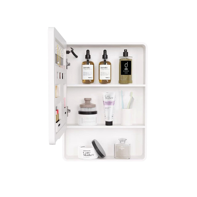 Led Bathroom Medicine Cabinet With Single-Color Warm Light,Anti-Fogging ,Easy To Install Aluminum-Plastic Cabinet.(19.69*27.56 One Door)
