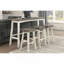 Ensemble de 2 tabourets de bar au design transitionnel, meubles en bois d'hévéa massif blanc et café-850070048-850070055