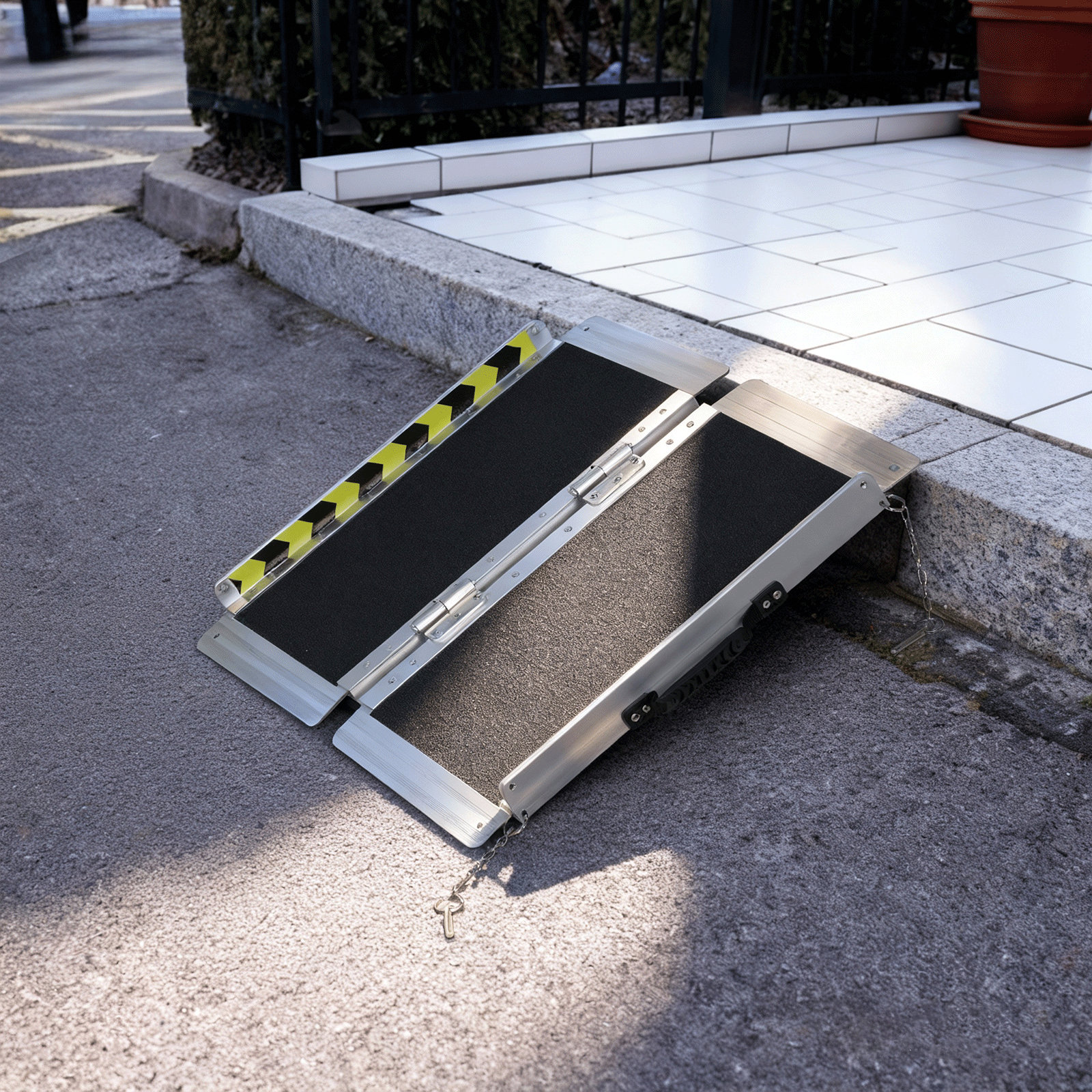 Magshion Aluminum Wheelchair Ramp Non-Skid 800 Lbs Capacity Foldable ...