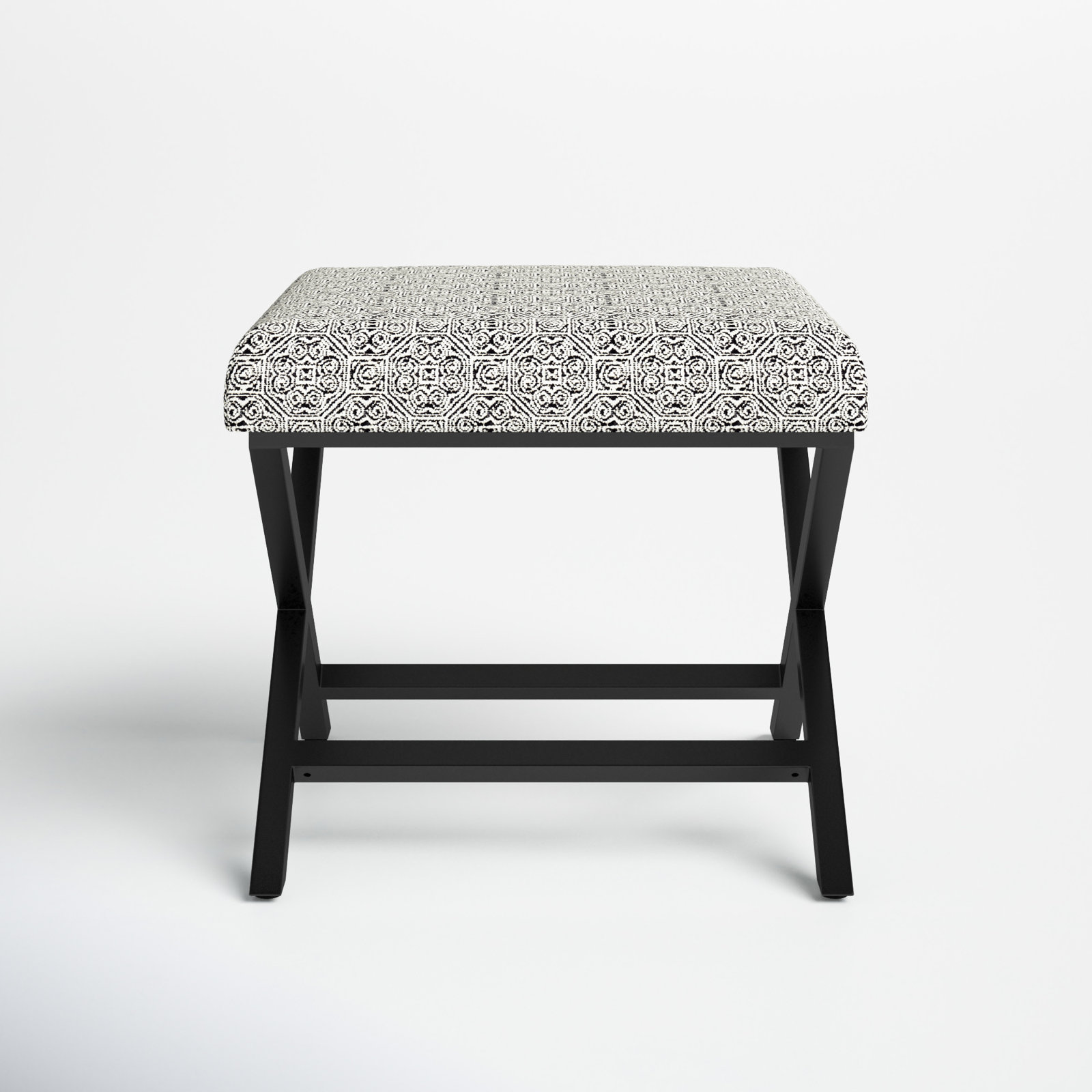 Priscilla Upholstered Ottoman, Black