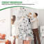 Arbre de Noël artificiel en PVC blanc 7,5 pi 7,5 pi, charnière, 1200 pointes, assemblage facile, décoration intérieure des Fêtes | Idée de cadeau-1395068295