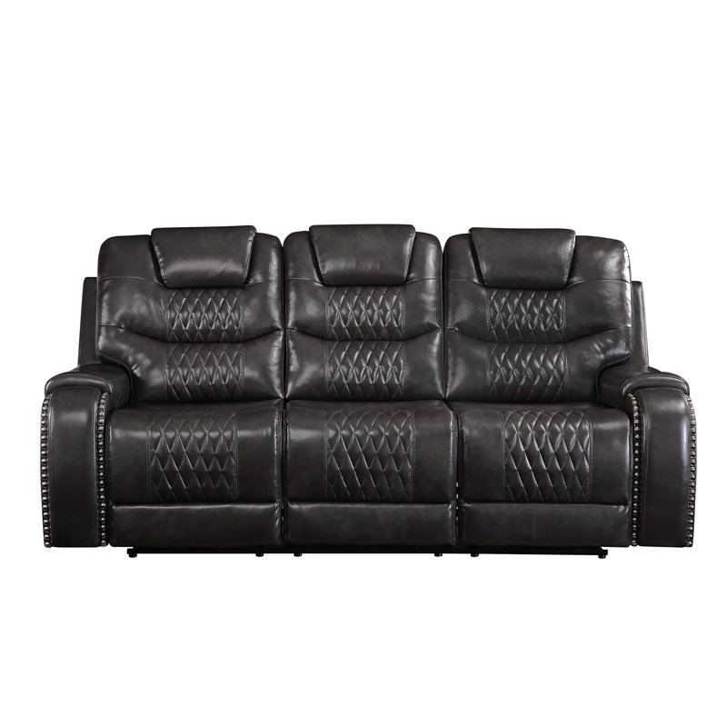 Canapé inclinable en cuir polyuréthane avec console Bodie