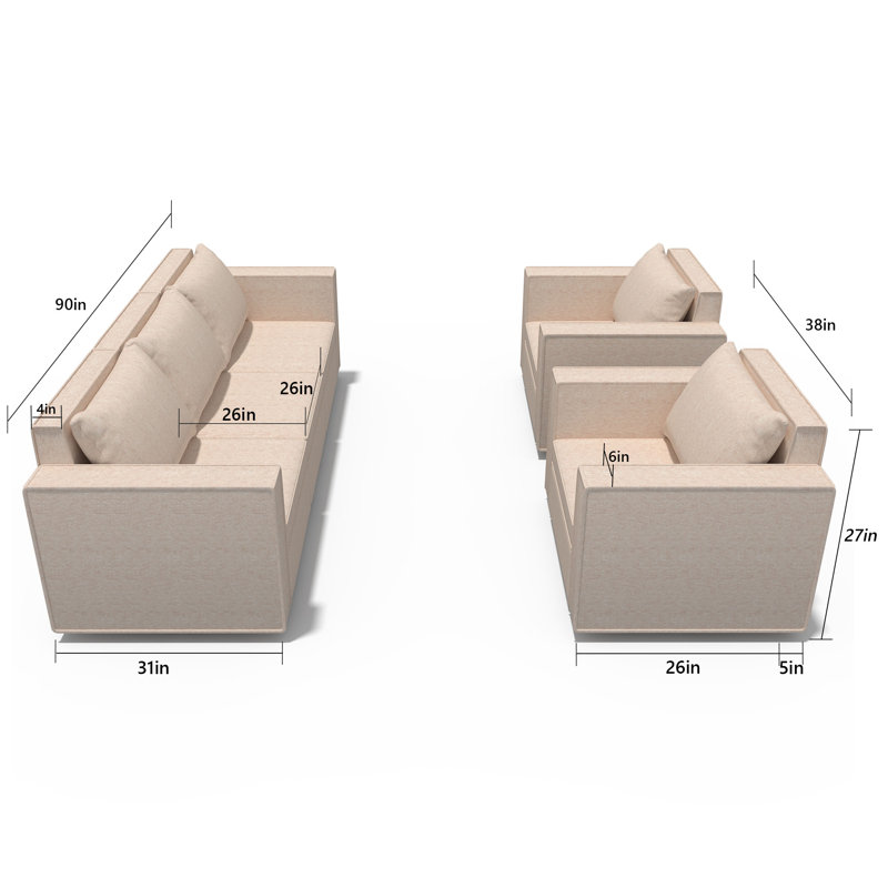 Weimer 5 Piece Upholstered Modular Sectional Sofa With Storage