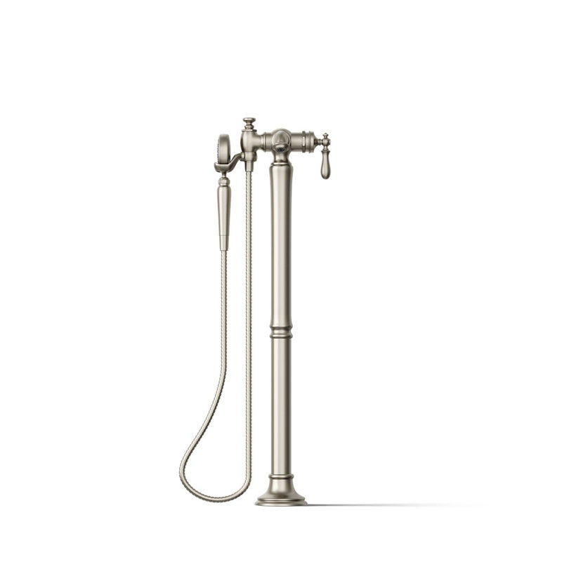 Artifacts® Single Handle Floor Mounted Clawfoot Tub Faucet, Vibrant Brushed Nickel