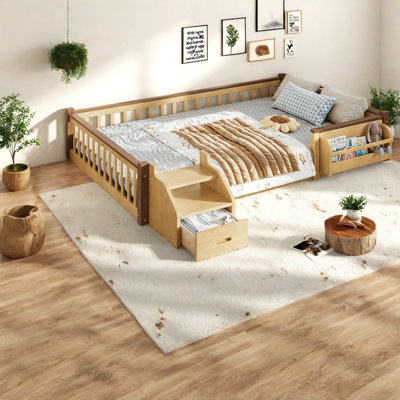 Lits avec rangement, lit superposé double en bois, maison pour enfants moderne