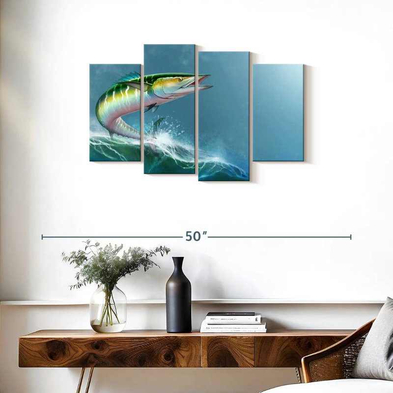 Brampt Wave Riding Wahoo Fish, 22" H x 36" W