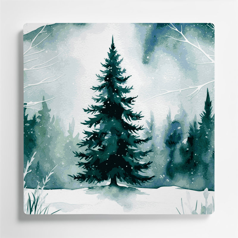 Art mural en métal bleu de Noël, H 12 po x l 12 po