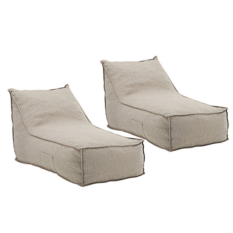 Fauteuil à billes d'extérieur, ensemble de 2, Beige